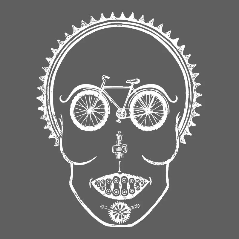 Bicycle Skull Optical Illusion Cycling Design