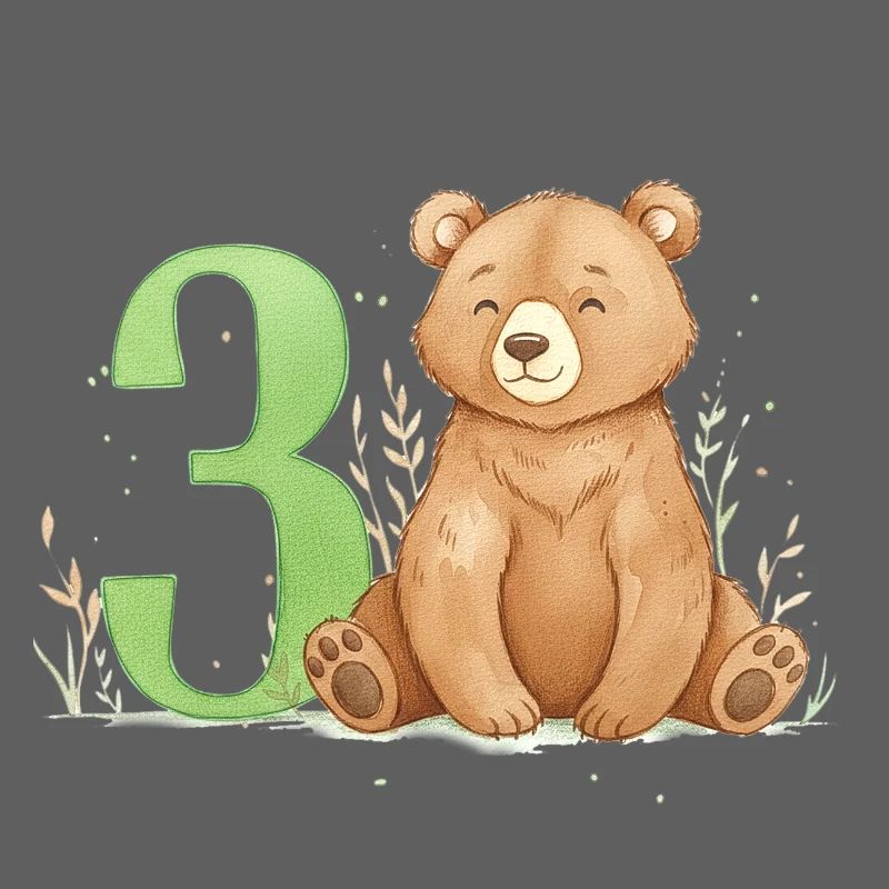 Little Bear with Number Three