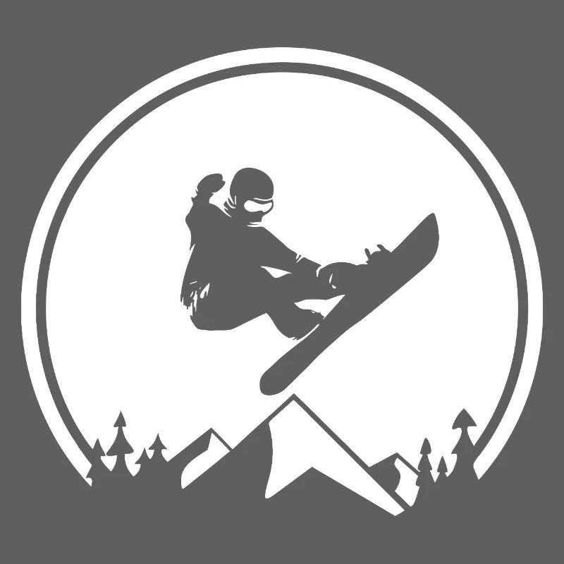 Snowboarder-Silhouette am Mountain Peak