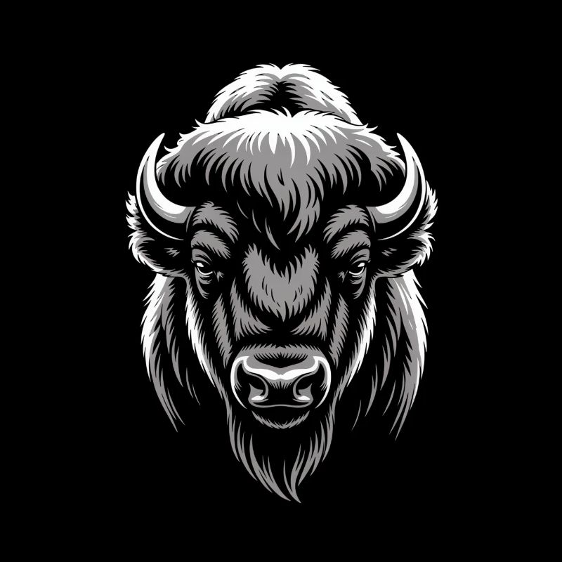 Grauer Bison Kopf