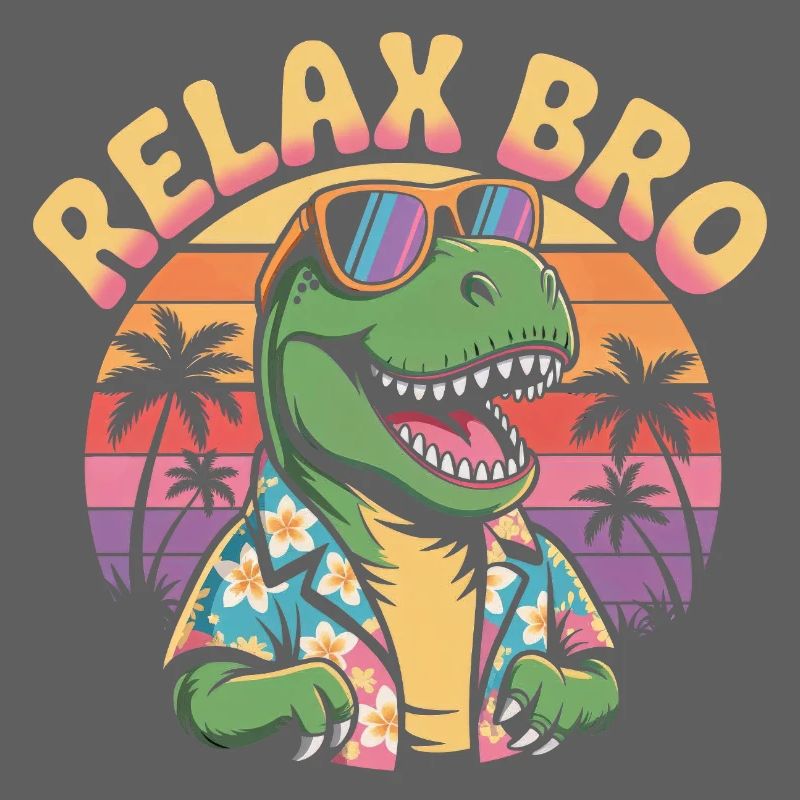 Relax Bro Retro T-Rex Dinosaur