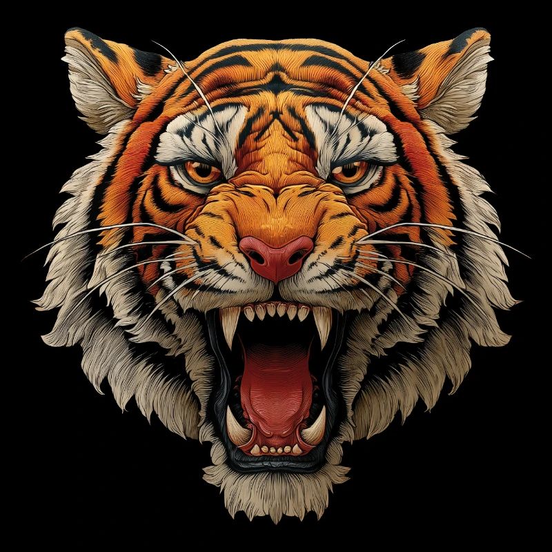 Tiger Head Roaring