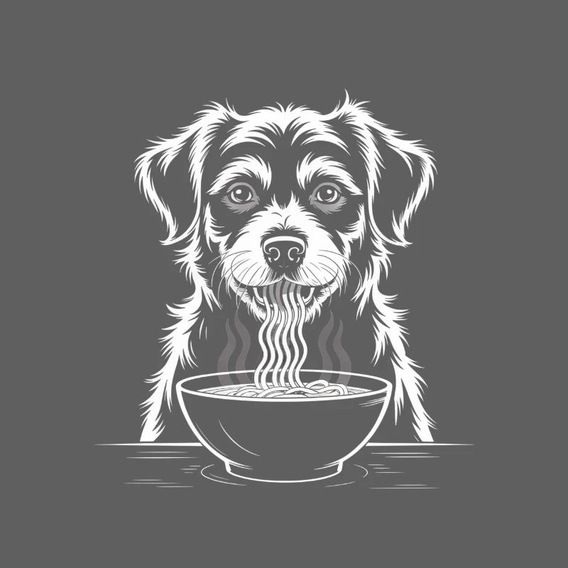 Labrador isst Ramen