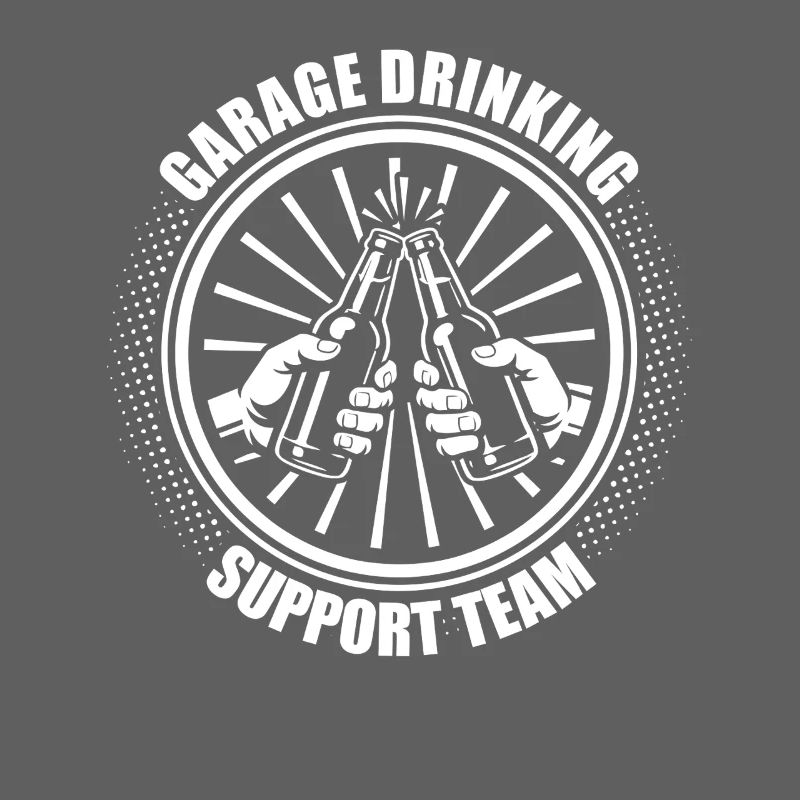 Garage drinking support team car guy mechanic