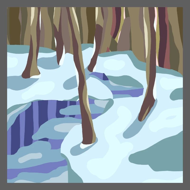 Winter Forest in Cold Shades