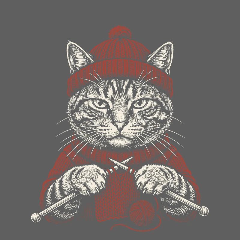 Knitting Cat