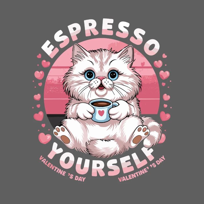 Conception de la Saint-Valentin de Espresso Yourself Chaton