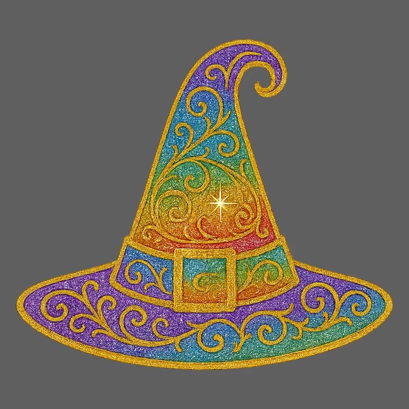 Bunt funkelnder Hexenhut