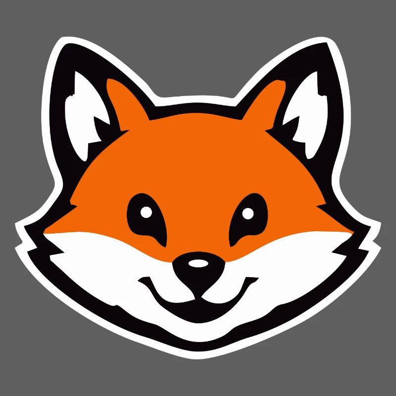 Dessin animé autocollant Fox Face