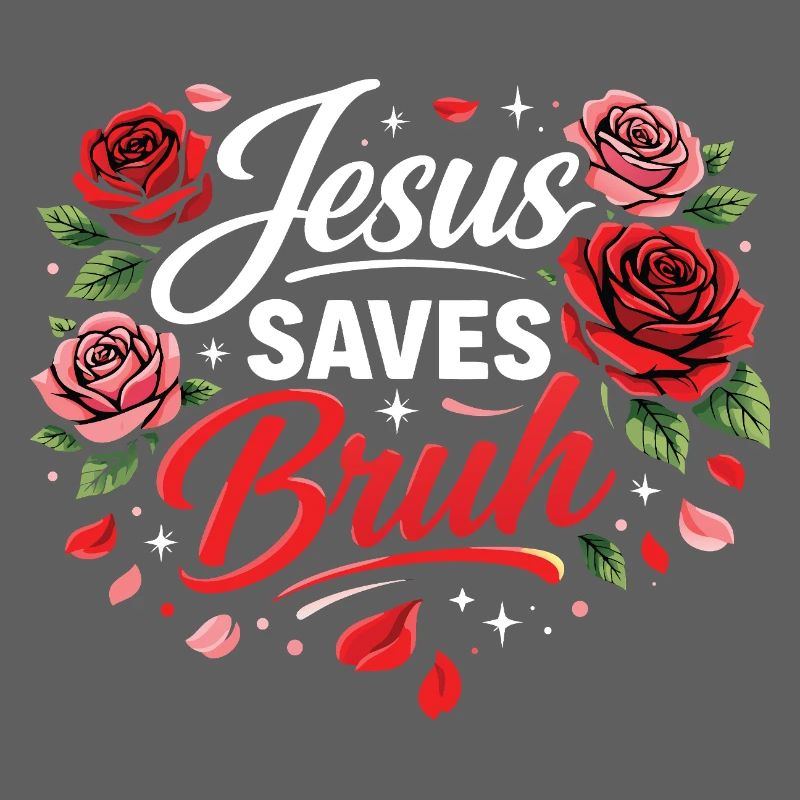Jesus Saves Bruh Floral Script