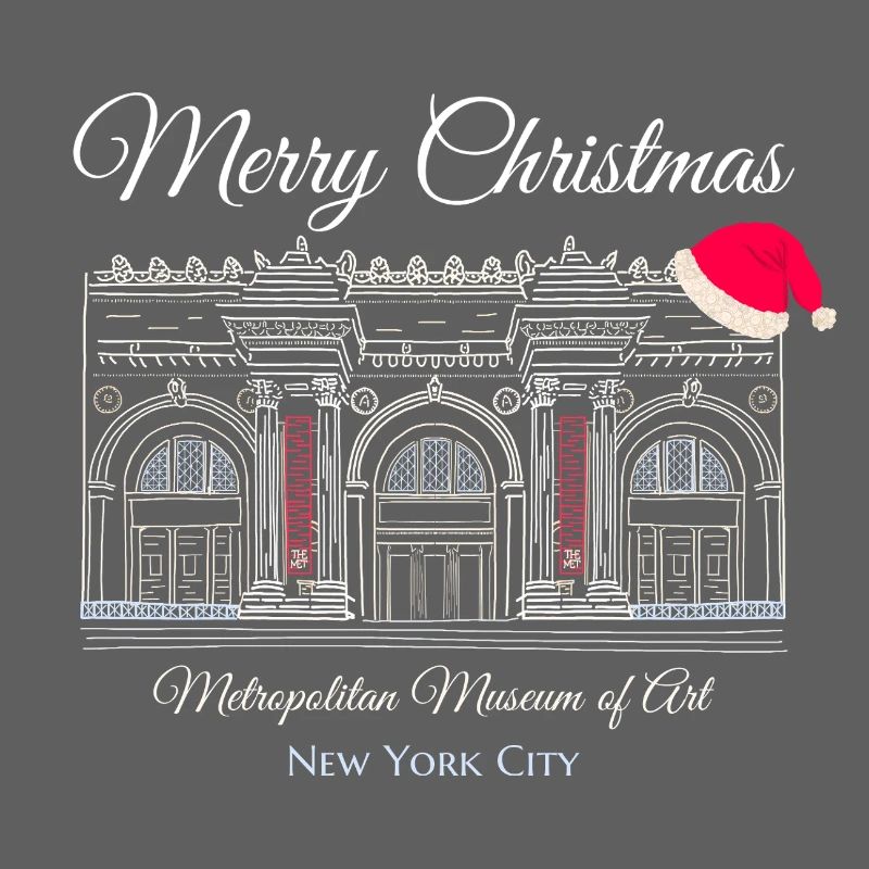 Noël à New York, dessin à la main du musée d’art
