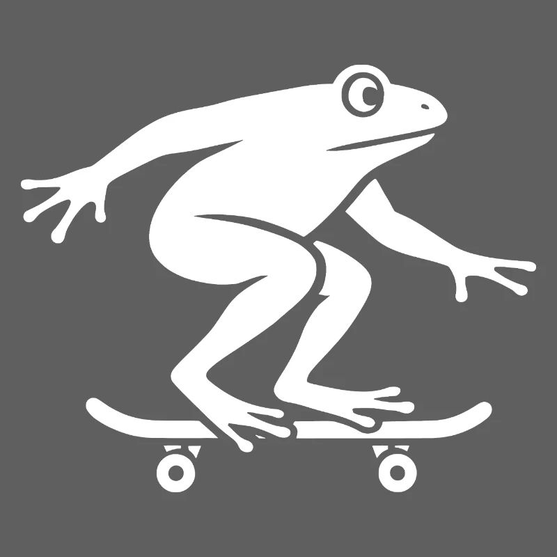 Minimalist Frog Toad Toad Skateboarder