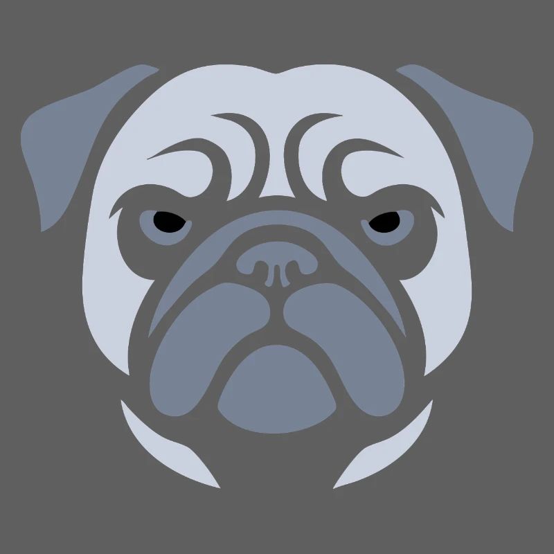 Pug , Dog head