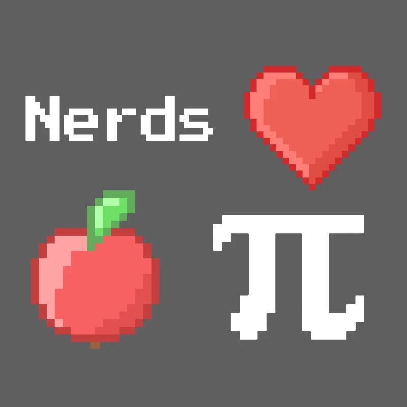 nerds love apple pi pie sprüche math pixel