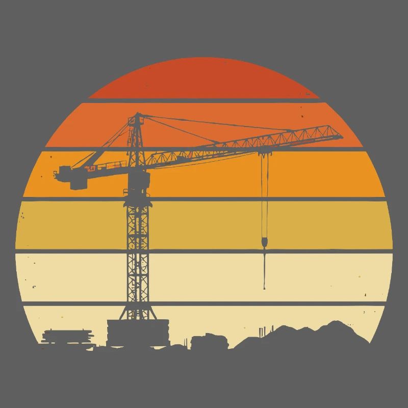 Kranführer Retro Design – Baustelle & Baukran