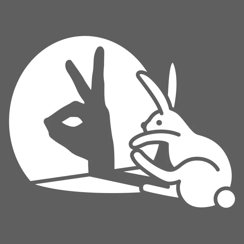 Funny Rabbit shadow hand puppet hare pop art