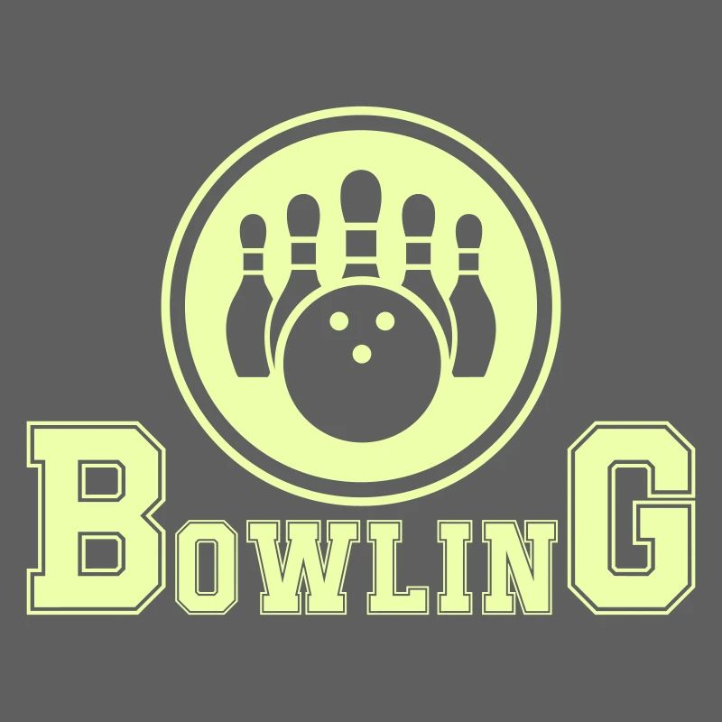 Design de bowling rétro en vert fluo
