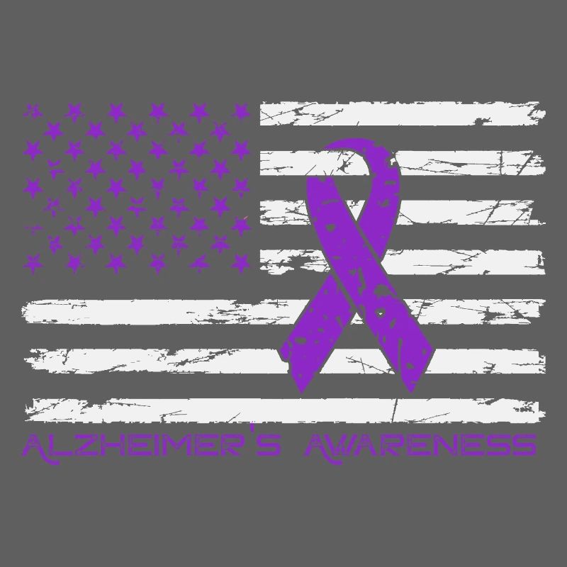 Ruban Violet Alzheimer Drapeau US