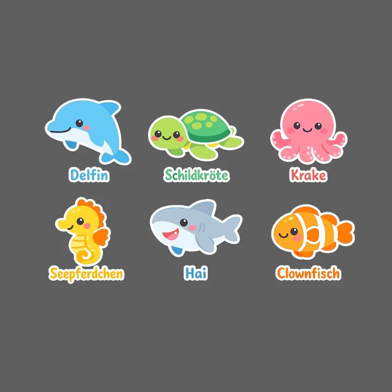 Cuddly Sea Creatures Sticker