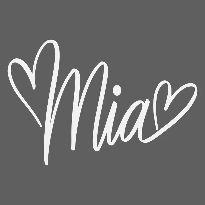 Mia Namendesign mit Herzen