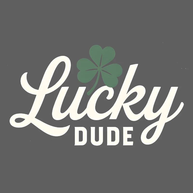 Glücklicher Typ mit Vierblattklee