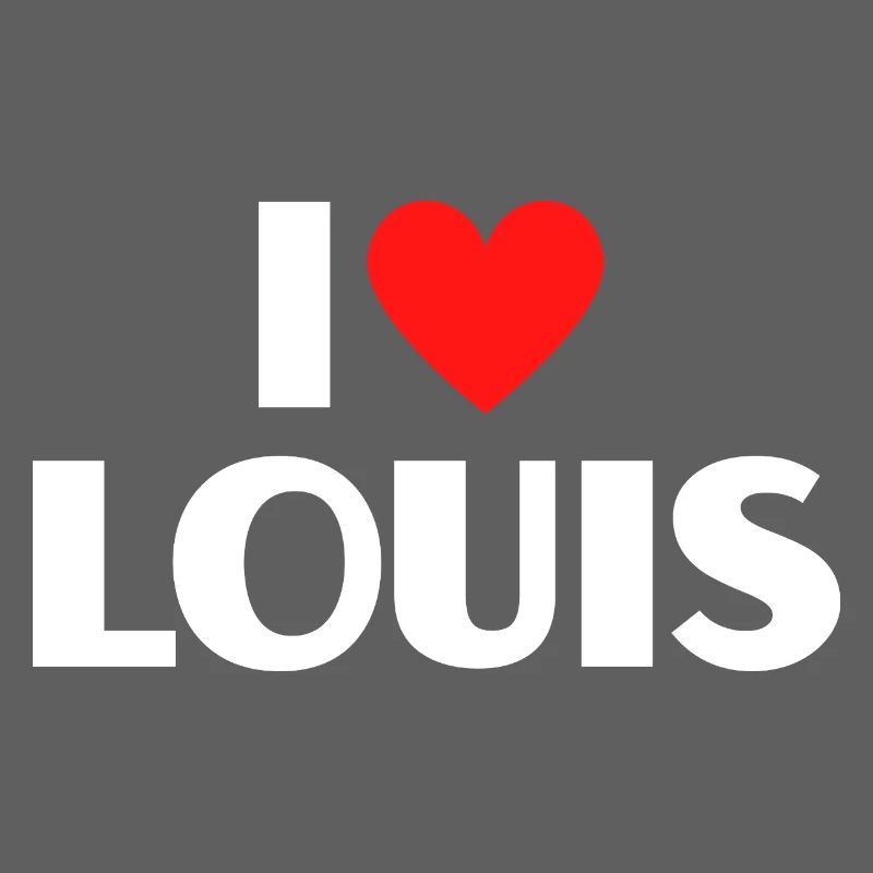 Ich liebe Louis rotes Herz Retro Statement 