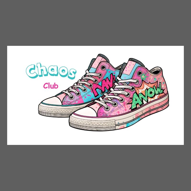 Colorful sneakers with comic design