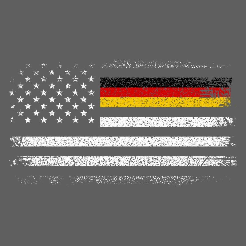 Distressed US German Flag Blend