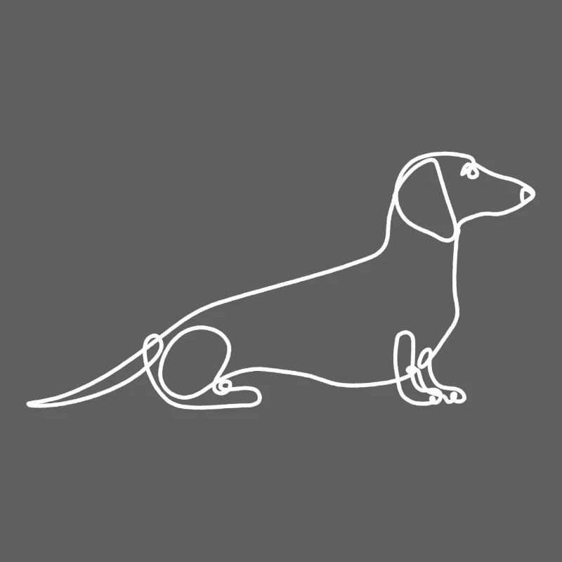 Dessin au trait élégant de teckel
