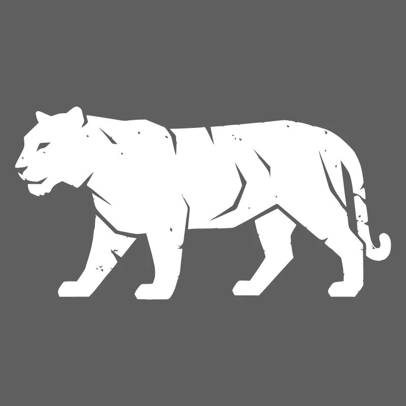 Tiger Walking Stripe Wilderness Vector