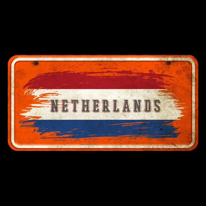 netherlands vintage flag sign