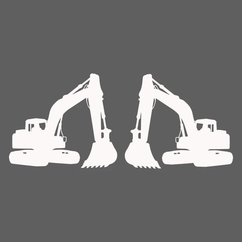 Doppel Bagger Silhouette