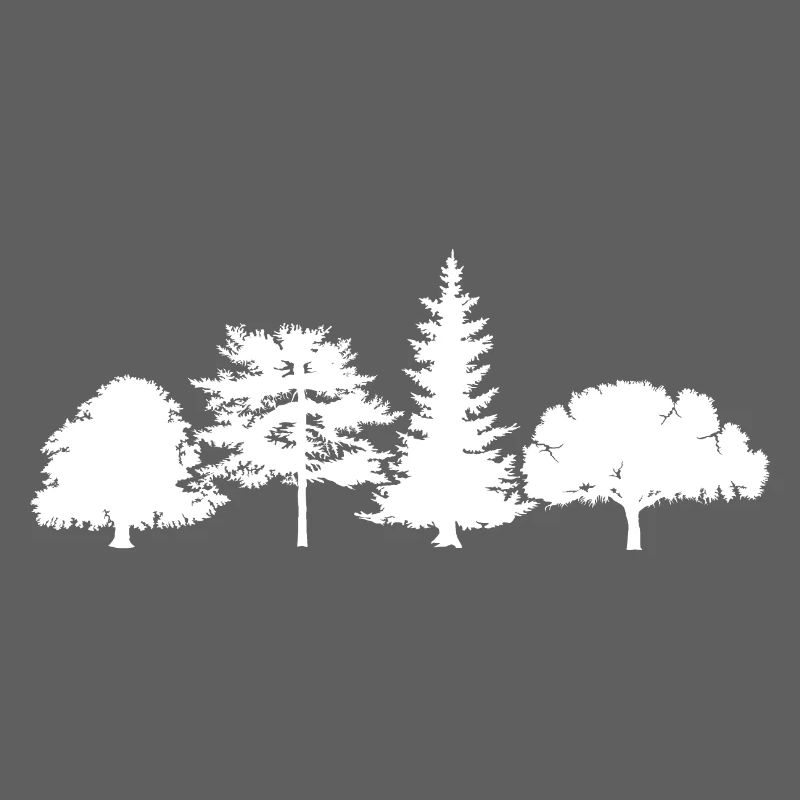 Tree Oak Birch Spruce Mixed Forest Symbol Logo icon