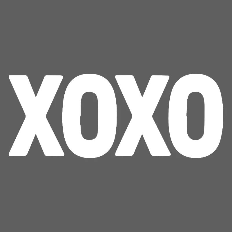 XOXO White Love Text Valentine Design