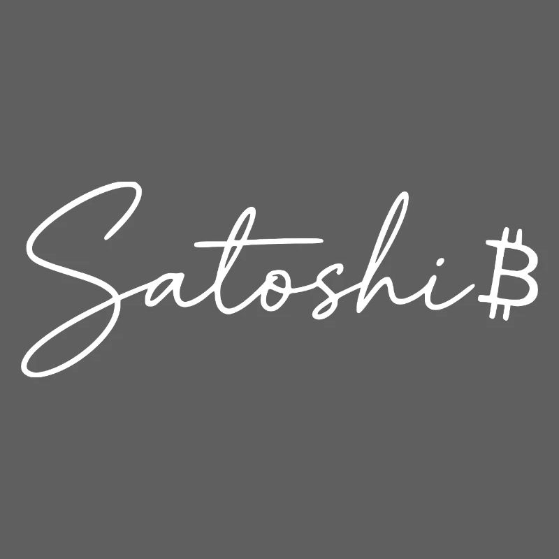Satoshi Schriftzug Bitcoin Symbol Script Crypto