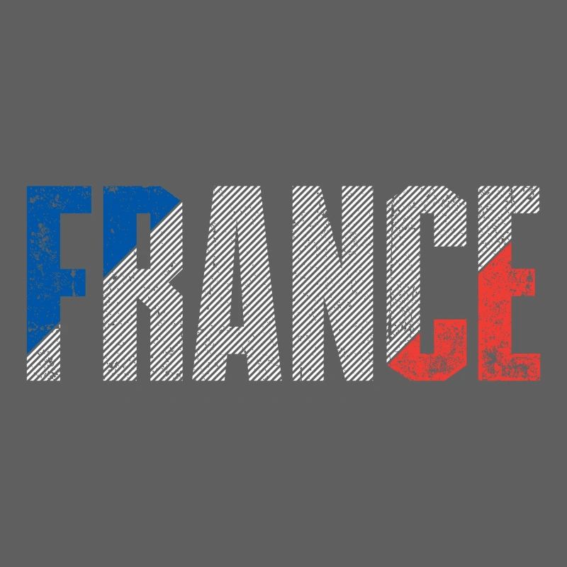 Frankreich Flagge Distressed Typografie