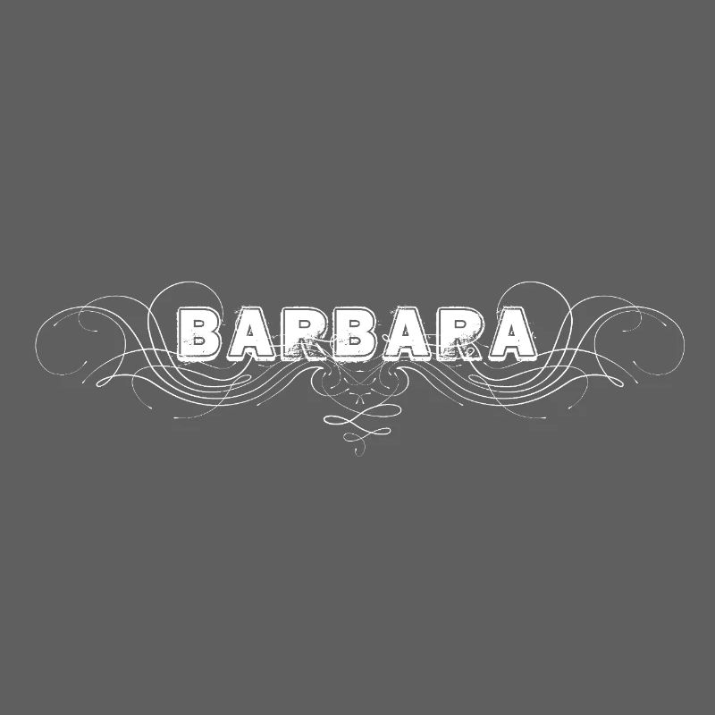 Lettrage BARBARA avec lignes décoratives