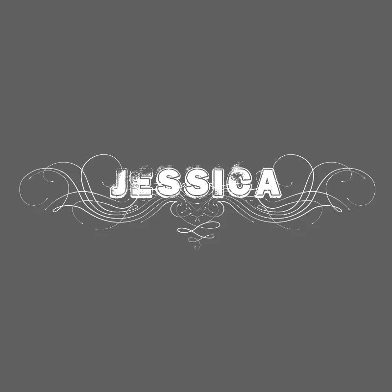 Lettrage JESSICA avec lignes décoratives