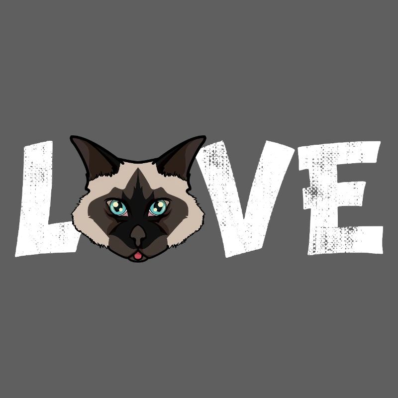 Illustration de race drôle de chat Birman Love