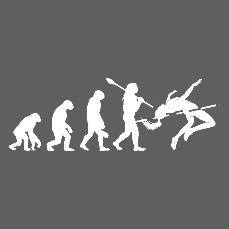 Hochsprung-Evolution-Athleten-Silhouetten-Kunst