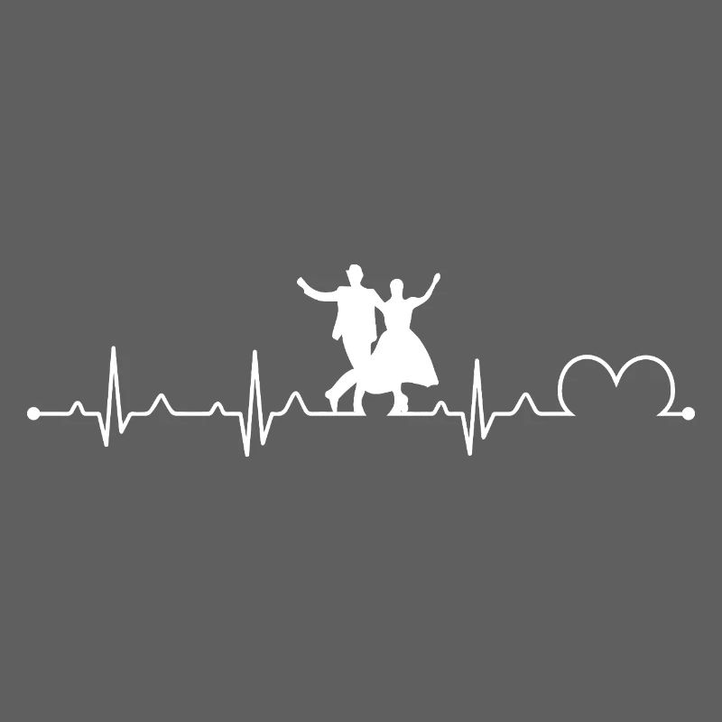 Folk Dance Heartbeat EKG Pulse Dancing Couple