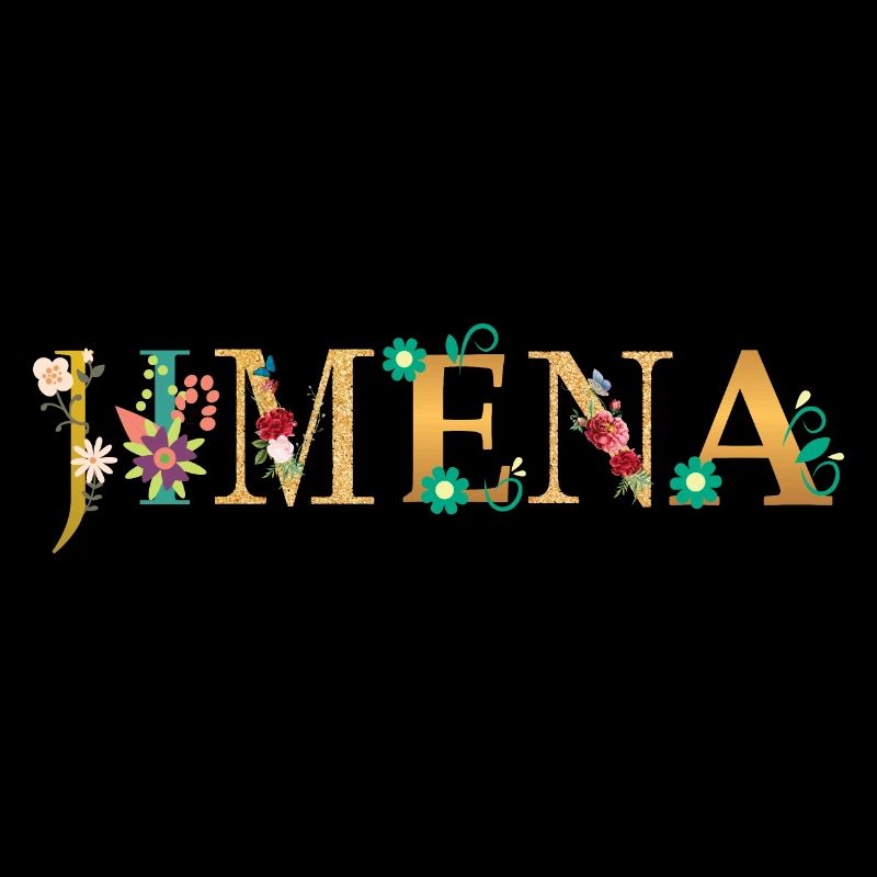 Le nom de JIMENA est décoré de fleurs