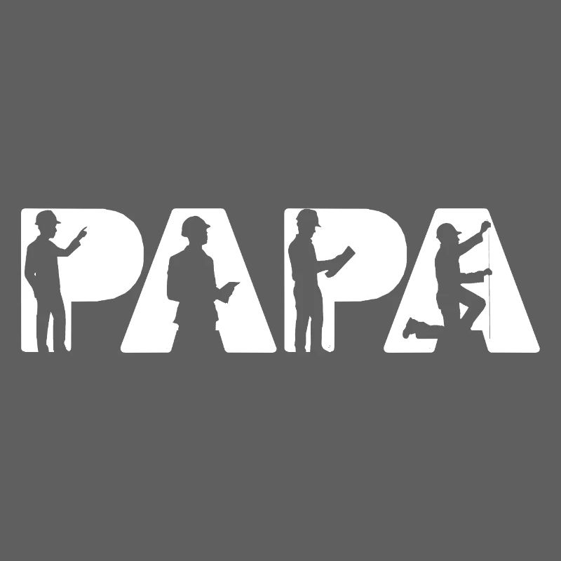 Papa Engineer Construction Silhouettes