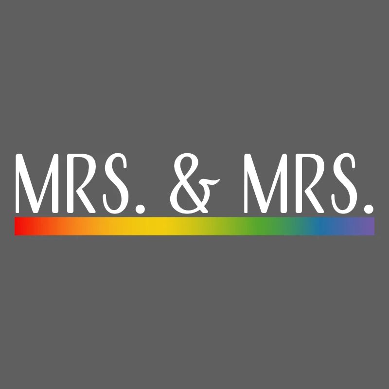 Rainbow stripes Mrs and Mrs white