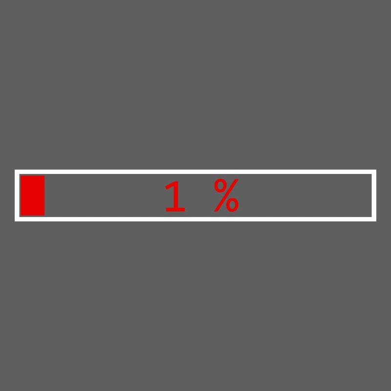 Loading Bar Red 1% outline White