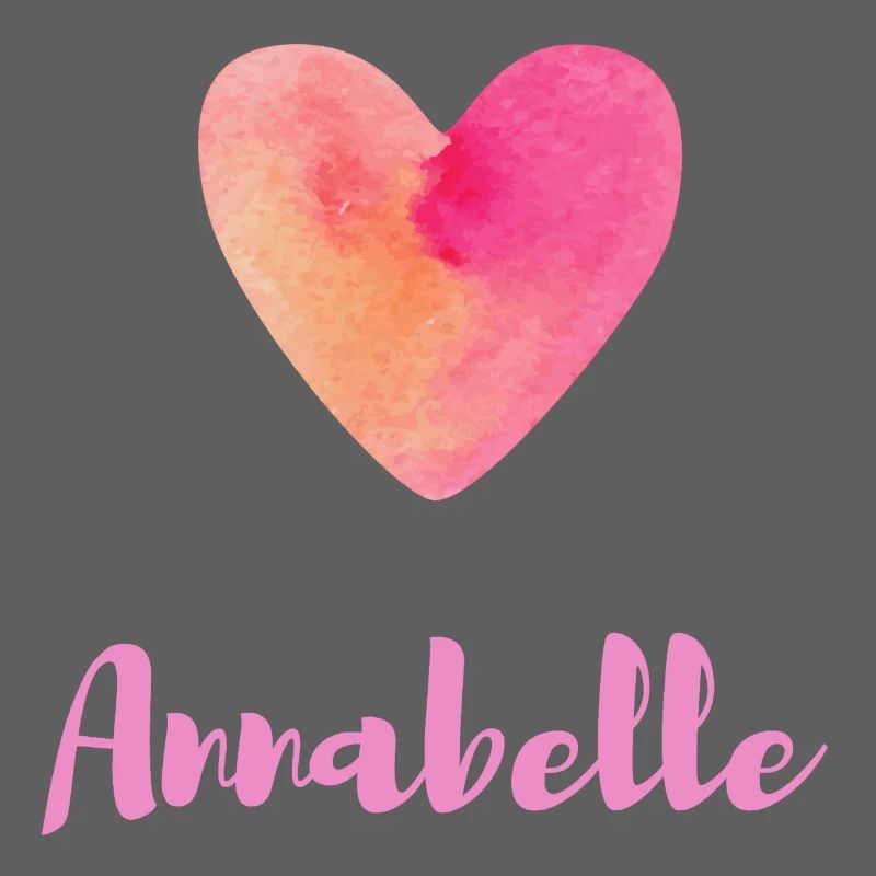 Anabelle Rosa Herz Mädchen Namensdesign