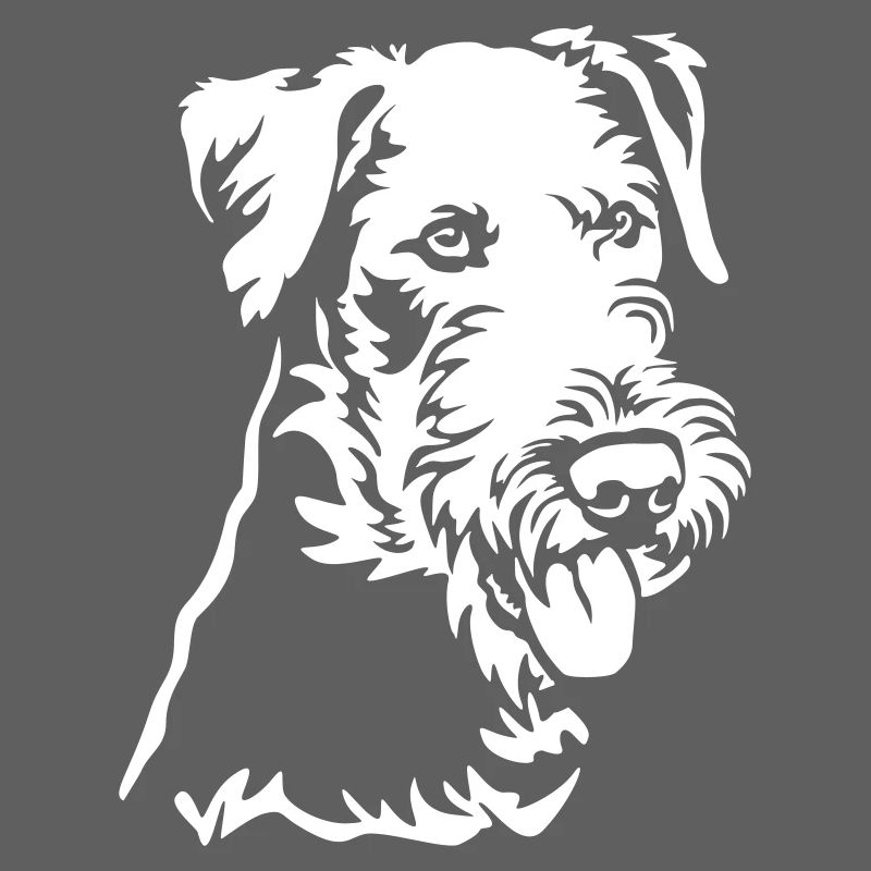 Airedale Terrier Kopf "Black Edition"