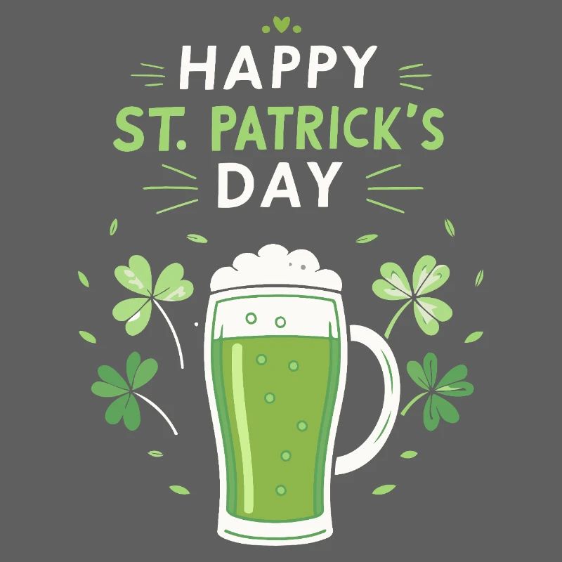 Verre vert Saint-Patrick et trèfles