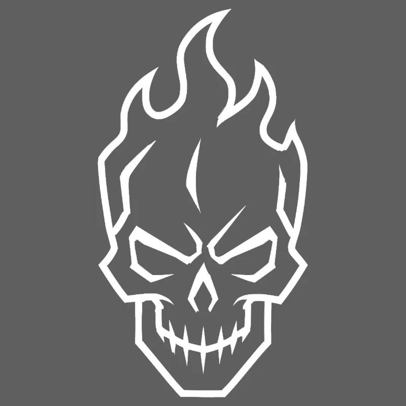 Flammender Schädel Kontur Gamer Symbol