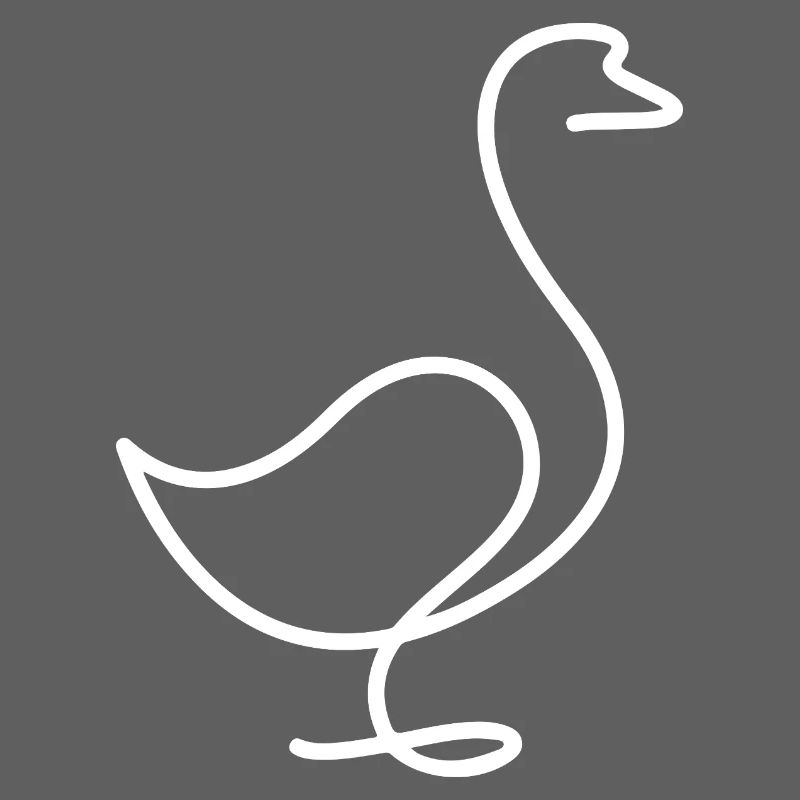 Ente oder Gans Skizze – minimalistisches Motiv